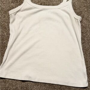 Old Navy Women's Cream Ribbed Tank Top size L